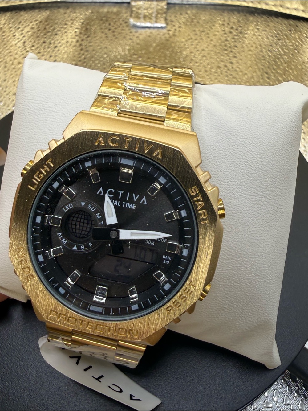 Activa Gold-Tone Men's Dual Display Watch